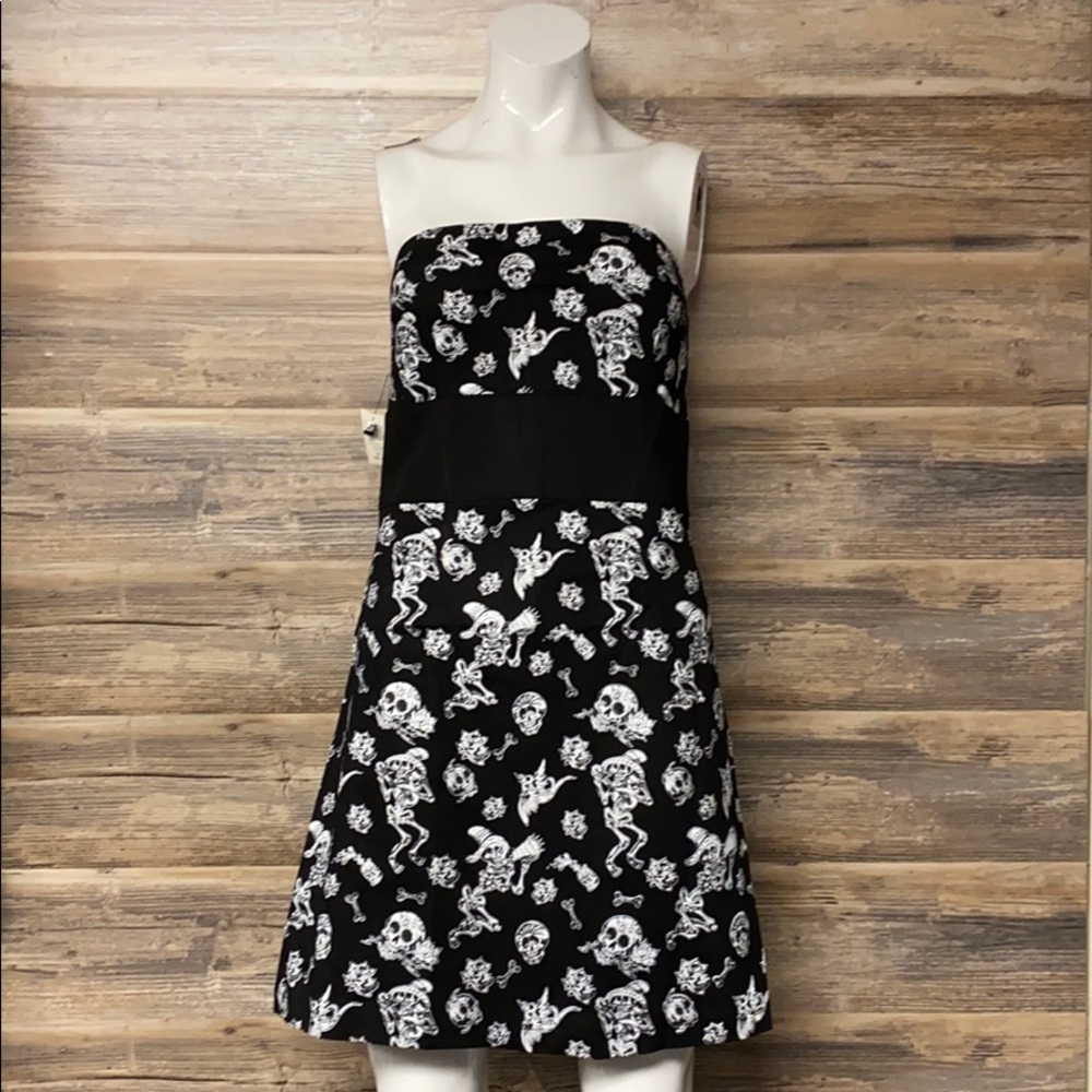 Too Fast Day of the Dead Strapless Tube Dress NWT G6